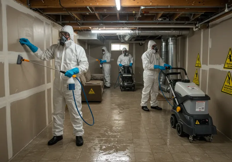 Basement Moisture Removal and Structural Drying process in Fern Acres, HI